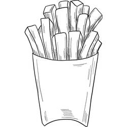 Dessin à colorier: Frites (Alimentation et Nutrition) #209082 - Coloriages à Imprimer Gratuits