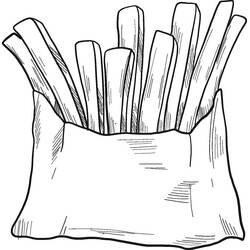 Dessin à colorier: Frites (Alimentation et Nutrition) #209083 - Coloriages à Imprimer Gratuits
