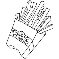 Dessin à colorier: Frites (Alimentation et Nutrition) #209084 - Coloriages à Imprimer Gratuits