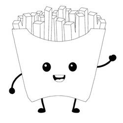 Dessin à colorier: Frites (Alimentation et Nutrition) #209099 - Coloriages à Imprimer Gratuits