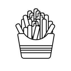 Dessin à colorier: Frites (Alimentation et Nutrition) #209100 - Coloriages à Imprimer Gratuits