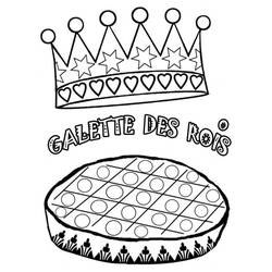 Dessin à colorier: Galette Des Rois (Alimentation et Nutrition) #178372 - Coloriages à Imprimer Gratuits