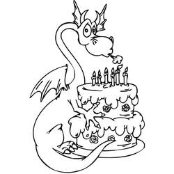 Dessin à colorier: Gâteau Anniversaire (Alimentation et Nutrition) #201107 - Coloriages à Imprimer Gratuits