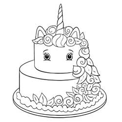 Dessin à colorier: Gâteau Anniversaire (Alimentation et Nutrition) #201119 - Coloriages à Imprimer Gratuits