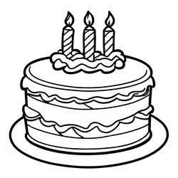 Dessin à colorier: Gâteau Anniversaire (Alimentation et Nutrition) #201120 - Coloriages à Imprimer Gratuits