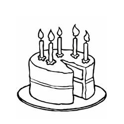 Dessin à colorier: Gâteau Anniversaire (Alimentation et Nutrition) #201122 - Coloriages à Imprimer Gratuits
