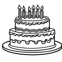 Dessin à colorier: Gâteau Anniversaire (Alimentation et Nutrition) #201124 - Coloriages à Imprimer Gratuits