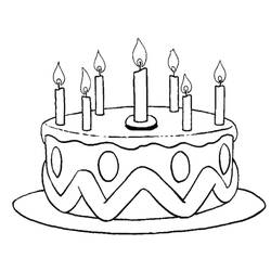 Dessin à colorier: Gâteau Anniversaire (Alimentation et Nutrition) #201125 - Coloriages à Imprimer Gratuits