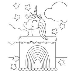 Dessin à colorier: Gâteau Licorne (Alimentation et Nutrition) #212750 - Coloriages à Imprimer Gratuits