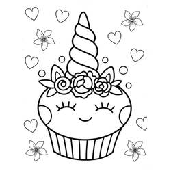 Dessin à colorier: Gâteau Licorne (Alimentation et Nutrition) #212754 - Coloriages à Imprimer Gratuits