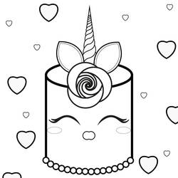 Dessin à colorier: Gâteau Licorne (Alimentation et Nutrition) #212758 - Coloriages à Imprimer Gratuits
