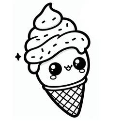 Dessins à colorier: Glace Kawaii - Coloriages à Imprimer Gratuits