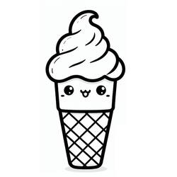 Dessin à colorier: Glace Kawaii (Alimentation et Nutrition) #216297 - Coloriages à Imprimer Gratuits