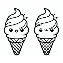 Dessin à colorier: Glace Kawaii (Alimentation et Nutrition) #216300 - Coloriages à Imprimer Gratuits