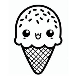 Dessin à colorier: Glace Kawaii (Alimentation et Nutrition) #216303 - Coloriages à Imprimer Gratuits
