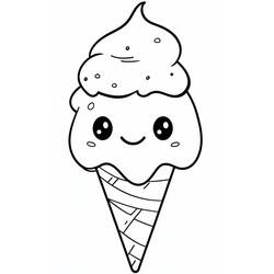 Dessin à colorier: Glace Kawaii (Alimentation et Nutrition) #216312 - Coloriages à Imprimer Gratuits
