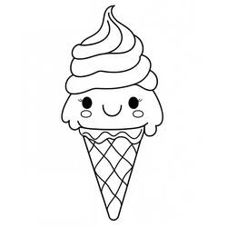 Dessin à colorier: Glace Kawaii (Alimentation et Nutrition) #216316 - Coloriages à Imprimer Gratuits