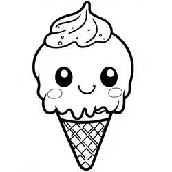 Dessin à colorier: Glace Kawaii (Alimentation et Nutrition) #216319 - Coloriages à Imprimer Gratuits