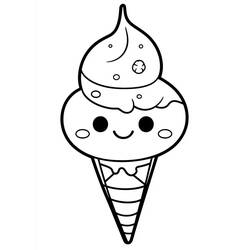 Dessin à colorier: Glace Kawaii (Alimentation et Nutrition) #216325 - Coloriages à Imprimer Gratuits