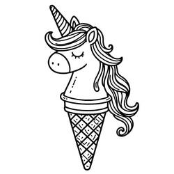 Dessin à colorier: Glace Licorne (Alimentation et Nutrition) #211759 - Coloriages à Imprimer Gratuits