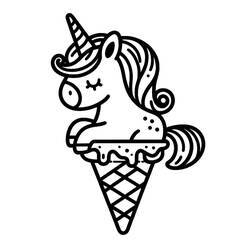 Dessin à colorier: Glace Licorne (Alimentation et Nutrition) #211761 - Coloriages à Imprimer Gratuits