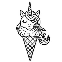 Dessin à colorier: Glace Licorne (Alimentation et Nutrition) #211766 - Coloriages à Imprimer Gratuits