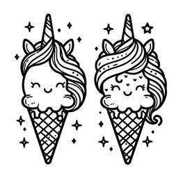 Dessin à colorier: Glace Licorne (Alimentation et Nutrition) #211767 - Coloriages à Imprimer Gratuits