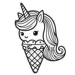 Dessin à colorier: Glace Licorne (Alimentation et Nutrition) #211769 - Coloriages à Imprimer Gratuits