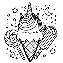 Dessin à colorier: Glace Licorne (Alimentation et Nutrition) #211770 - Coloriages à Imprimer Gratuits