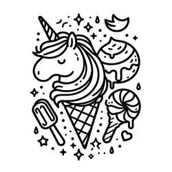 Dessin à colorier: Glace Licorne (Alimentation et Nutrition) #211771 - Coloriages à Imprimer Gratuits
