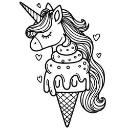 Dessin à colorier: Glace Licorne (Alimentation et Nutrition) #211772 - Coloriages à Imprimer Gratuits