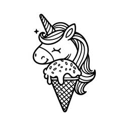 Dessin à colorier: Glace Licorne (Alimentation et Nutrition) #211773 - Coloriages à Imprimer Gratuits