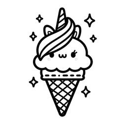 Dessin à colorier: Glace Licorne (Alimentation et Nutrition) #211774 - Coloriages à Imprimer Gratuits