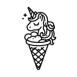 Dessin à colorier: Glace Licorne (Alimentation et Nutrition) #211775 - Coloriages à Imprimer Gratuits
