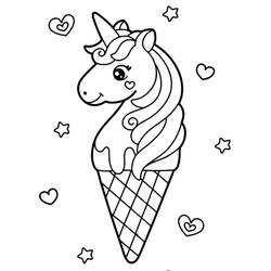 Dessin à colorier: Glace Licorne (Alimentation et Nutrition) #211776 - Coloriages à Imprimer Gratuits