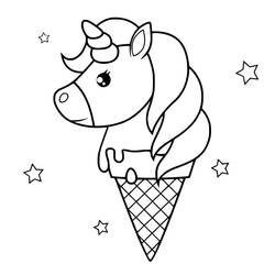 Dessin à colorier: Glace Licorne (Alimentation et Nutrition) #211780 - Coloriages à Imprimer Gratuits