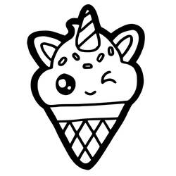 Dessin à colorier: Glace Licorne (Alimentation et Nutrition) #211781 - Coloriages à Imprimer Gratuits