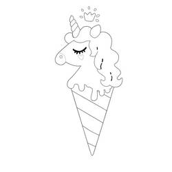 Dessin à colorier: Glace Licorne (Alimentation et Nutrition) #211782 - Coloriages à Imprimer Gratuits