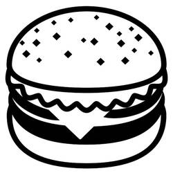 Dessin à colorier: Hamburger (Alimentation et Nutrition) #186751 - Coloriages à Imprimer Gratuits