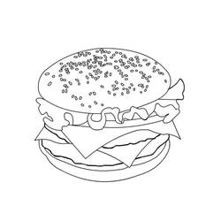 Dessin à colorier: Hamburger (Alimentation et Nutrition) #186752 - Coloriages à Imprimer Gratuits