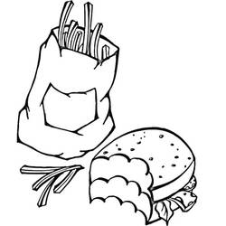 Dessin à colorier: Hamburger (Alimentation et Nutrition) #186753 - Coloriages à Imprimer Gratuits