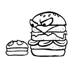 Dessin à colorier: Hamburger (Alimentation et Nutrition) #186759 - Coloriages à Imprimer Gratuits