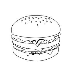 Dessin à colorier: Hamburger (Alimentation et Nutrition) #186771 - Coloriages à Imprimer Gratuits