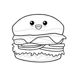 Dessin à colorier: Hamburger (Alimentation et Nutrition) #186773 - Coloriages à Imprimer Gratuits
