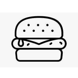 Dessin à colorier: Hamburger (Alimentation et Nutrition) #186778 - Coloriages à Imprimer Gratuits