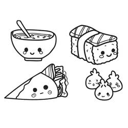 Dessin à colorier: Kawaii Nourriture (Alimentation et Nutrition) #209274 - Coloriages à Imprimer Gratuits