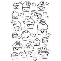 Dessin à colorier: Kawaii Nourriture (Alimentation et Nutrition) #209281 - Coloriages à Imprimer Gratuits