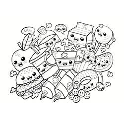 Dessin à colorier: Kawaii Nourriture (Alimentation et Nutrition) #209284 - Coloriages à Imprimer Gratuits