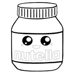 Dessin à colorier: Kawaii Nutella (Alimentation et Nutrition) #202411 - Coloriages à Imprimer Gratuits