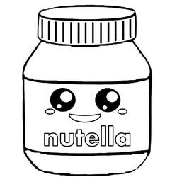 Dessin à colorier: Kawaii Nutella (Alimentation et Nutrition) #202412 - Coloriages à Imprimer Gratuits